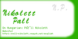 nikolett pall business card